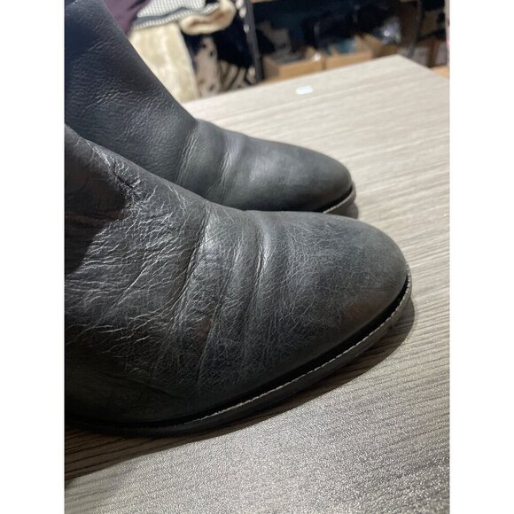 Crevo Black Leather Ankle Boots With Tassels & Zipper Closure size 9 - Picture 5 of 7